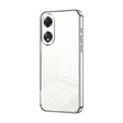 For OPPO A58 5G / A58x 5G Transparent Plating Fine Hole Phone Case(Silver) - OPPO Cases by PMC TechLife | Online Shopping South Africa | PMC TechLife | Buy Now Pay Later Mobicred
