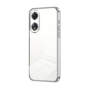 For OPPO A58 5G / A58x 5G Transparent Plating Fine Hole Phone Case(Silver)