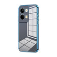 For OPPO Reno9 / Reno9 Pro Transparent Plating Fine Hole Phone Case(Blue) - OPPO Cases by PMC TechLife | Online Shopping South Africa | PMC TechLife | Buy Now Pay Later Mobicred