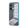For OPPO Reno9 Pro+ Transparent Plating Fine Hole Phone Case(Blue) - OPPO Cases by PMC TechLife | Online Shopping South Africa | PMC TechLife | Buy Now Pay Later Mobicred