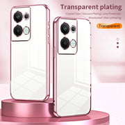 For OPPO Reno9 Pro+ Transparent Plating Fine Hole Phone Case(Black)