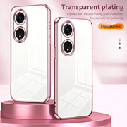 For OPPO A1 Pro Transparent Plating Fine Hole Phone Case(Transparent)