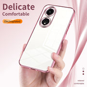 For OPPO A1 Pro Transparent Plating Fine Hole Phone Case(Green)