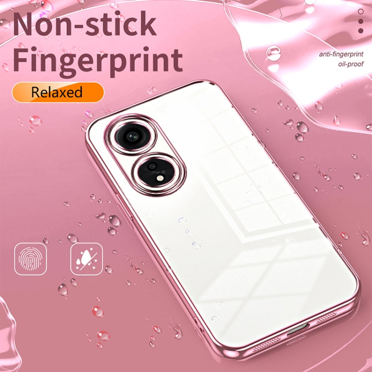 For OPPO A1 Pro Transparent Plating Fine Hole Phone Case(Silver)