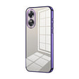 For OPPO A17 / A17K Transparent Plating Fine Hole Phone Case(Purple) - OPPO Cases by PMC TechLife | Online Shopping South Africa | PMC TechLife | Buy Now Pay Later Mobicred