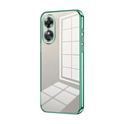 For OPPO A17 / A17K Transparent Plating Fine Hole Phone Case(Green)