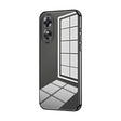 For OPPO A17 / A17K Transparent Plating Fine Hole Phone Case(Black) - free shipping - PMC TechLife - Order now!