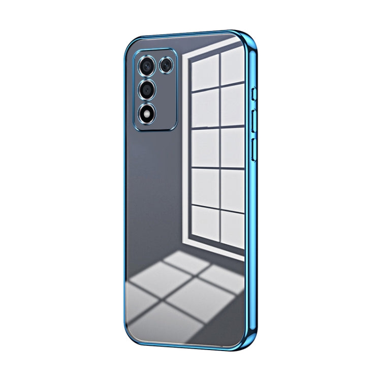 For OPPO K9s / K10 Energy Transparent Plating Fine Hole Phone Case(Blue)