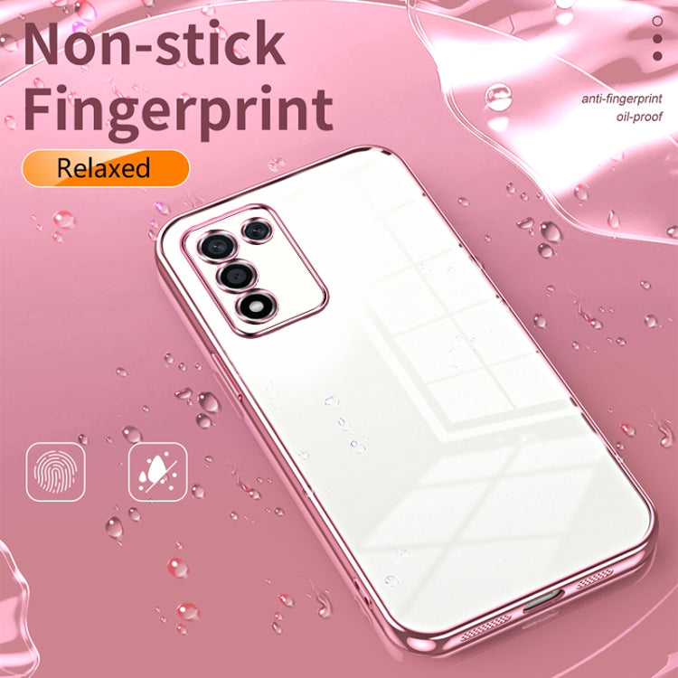For OPPO K9s / K10 Energy Transparent Plating Fine Hole Phone Case(Blue)
