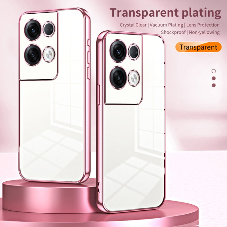 For OPPO Reno8 Pro+ Transparent Plating Fine Hole Phone Case(Green)
