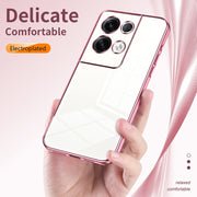 For OPPO Reno8 Pro+ Transparent Plating Fine Hole Phone Case(Green)