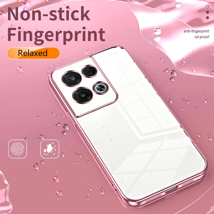 For OPPO Reno8 Pro Transparent Plating Fine Hole Phone Case(Transparent)