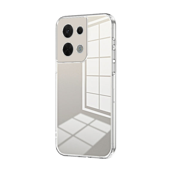 For OPPO Reno8 Transparent Plating Fine Hole Phone Case(Transparent)