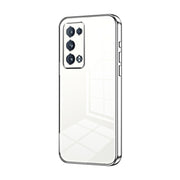 For OPPO Reno6 Pro+ Transparent Plating Fine Hole Phone Case(Silver)