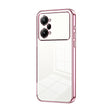 For OPPO K10 Pro Transparent Plating Fine Hole Phone Case(Pink) - OPPO Cases by PMC TechLife | Online Shopping South Africa | PMC TechLife | Buy Now Pay Later Mobicred