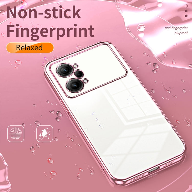 For OPPO K10 Pro Transparent Plating Fine Hole Phone Case(Blue)