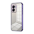 For OPPO A57 5G Transparent Plating Fine Hole Phone Case(Purple) - OPPO Cases by PMC TechLife | Online Shopping South Africa | PMC TechLife | Buy Now Pay Later Mobicred