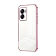 For OPPO A57 5G Transparent Plating Fine Hole Phone Case(Pink) - OPPO Cases by PMC TechLife | Online Shopping South Africa | PMC TechLife | Buy Now Pay Later Mobicred