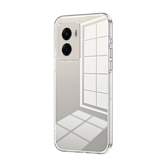 For OPPO A57 5G Transparent Plating Fine Hole Phone Case(Transparent)