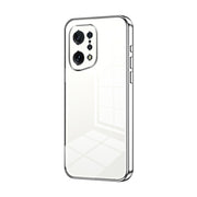 For OPPO Find X5 Transparent Plating Fine Hole Phone Case(Silver)