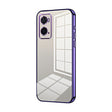 For OPPO A36 / A76 / A96 4G Global Transparent Plating Fine Hole Phone Case(Purple) - OPPO Cases by PMC TechLife | Online Shopping South Africa | PMC TechLife | Buy Now Pay Later Mobicred