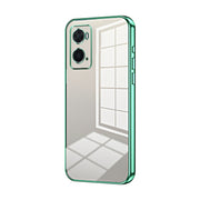For OPPO A36 / A76 / A96 4G Global Transparent Plating Fine Hole Phone Case(Green)