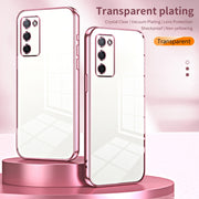For OPPO A55 5G / A56 / A53s 5G Transparent Plating Fine Hole Phone Case(Blue)