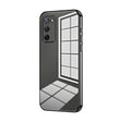 For OPPO A55 5G / A56 / A53s 5G Transparent Plating Fine Hole Phone Case(Black) - OPPO Cases by PMC TechLife | Online Shopping South Africa | PMC TechLife | Buy Now Pay Later Mobicred