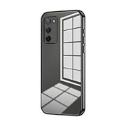 For OPPO A55 5G / A56 / A53s 5G Transparent Plating Fine Hole Phone Case(Black)