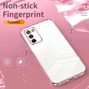 For OPPO A55 5G / A56 / A53s 5G Transparent Plating Fine Hole Phone Case(Black)
