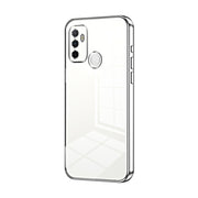 For OPPO A53 2020 / A32 / A11s  Transparent Plating Fine Hole Phone Case(Silver)