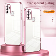For OPPO A53 2020 / A32 / A11s  Transparent Plating Fine Hole Phone Case(Silver)