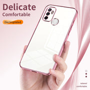 For OPPO A53 2020 / A32 / A11s  Transparent Plating Fine Hole Phone Case(Silver)