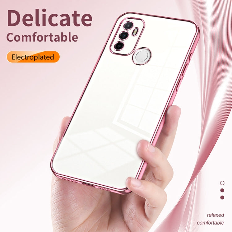 For OPPO A53 2020 / A32 / A11s  Transparent Plating Fine Hole Phone Case(Silver)