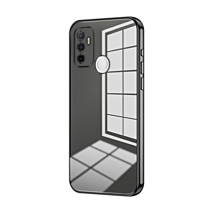 For OPPO A53 2020 / A32 / A11s  Transparent Plating Fine Hole Phone Case(Black)