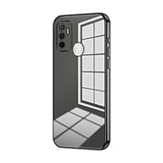 For OPPO A53 2020 / A32 / A11s  Transparent Plating Fine Hole Phone Case(Black)
