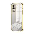 For OPPO K9x Transparent Plating Fine Hole Phone Case(Gold) - OPPO Cases by PMC TechLife | Online Shopping South Africa | PMC TechLife | Buy Now Pay Later Mobicred