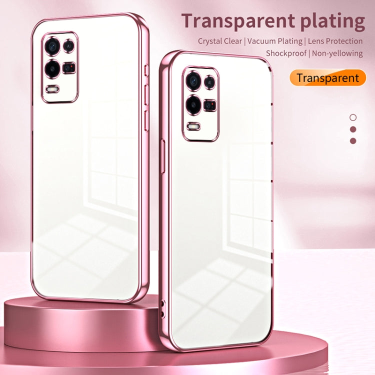 For OPPO K9x Transparent Plating Fine Hole Phone Case(Gold)