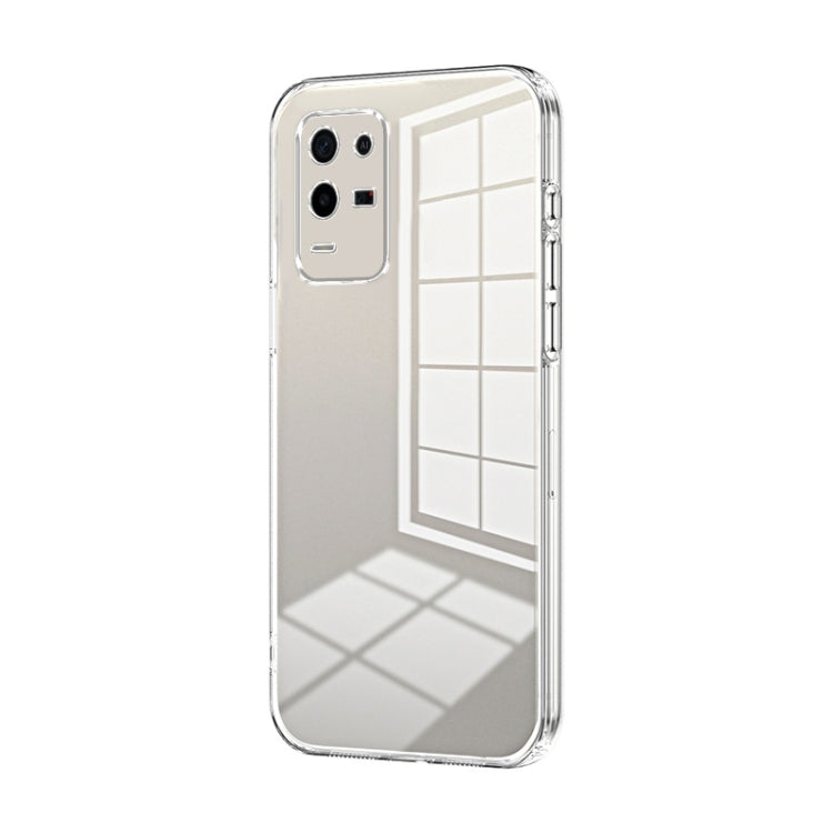 For OPPO K9x Transparent Plating Fine Hole Phone Case(Transparent)