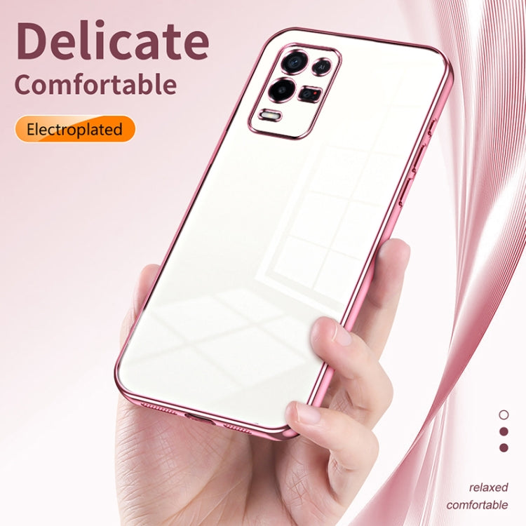 For OPPO K9x Transparent Plating Fine Hole Phone Case(Green)