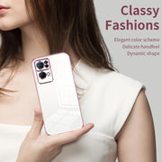 For OPPO Reno7 Pro Transparent Plating Fine Hole Phone Case(Gold)