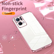 For OPPO Reno7 Pro Transparent Plating Fine Hole Phone Case(Green)