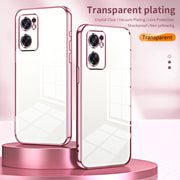 For OPPO Reno7 SE Transparent Plating Fine Hole Phone Case(Purple)