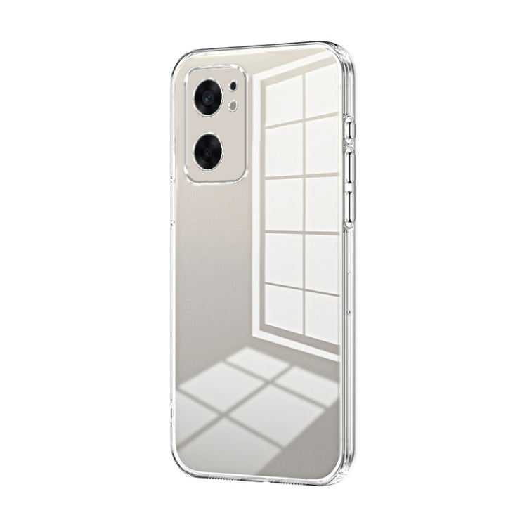 For OPPO Reno7 SE Transparent Plating Fine Hole Phone Case(Transparent)