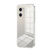 For OPPO Reno7 SE Transparent Plating Fine Hole Phone Case(Transparent)