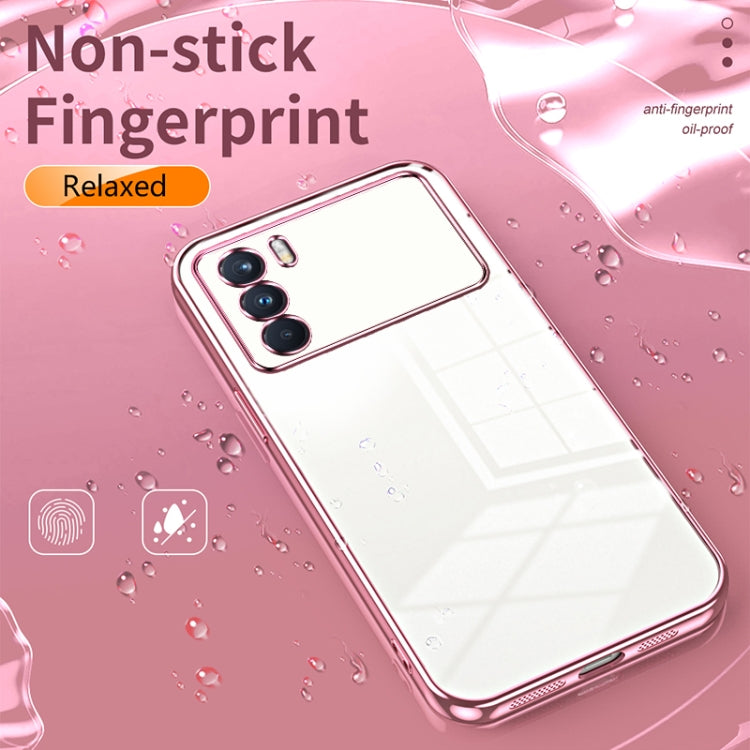 For OPPO K9 Pro Transparent Plating Fine Hole Phone Case(Blue)