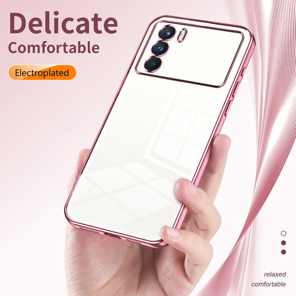 For OPPO K9 Pro Transparent Plating Fine Hole Phone Case(Green)