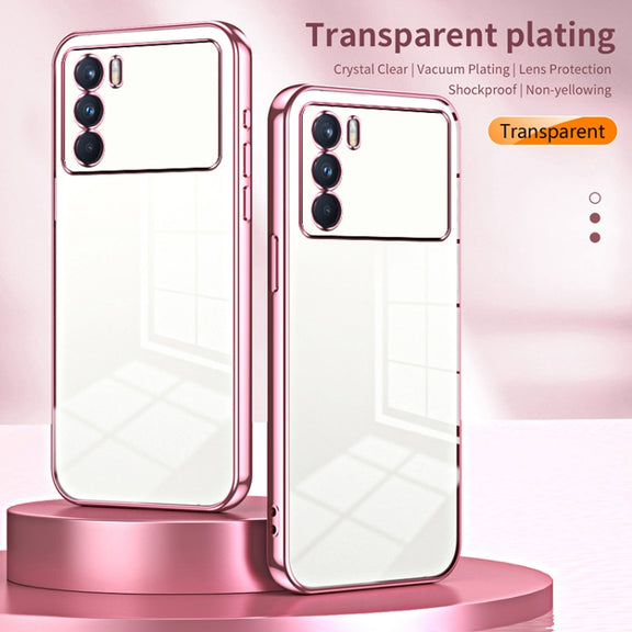 For OPPO K9 Pro Transparent Plating Fine Hole Phone Case(Black)