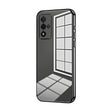 For OPPO A93s 5G Transparent Plating Fine Hole Phone Case(Black) - OPPO Cases by PMC TechLife | Online Shopping South Africa | PMC TechLife | Buy Now Pay Later Mobicred