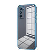 For OPPO Reno6 Indian / Malay Transparent Plating Fine Hole Phone Case(Blue) - OPPO Cases by PMC TechLife | Online Shopping South Africa | PMC TechLife | Buy Now Pay Later Mobicred